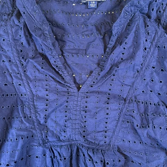 Izod Women's Navy Blouse - Picture 2 of 5